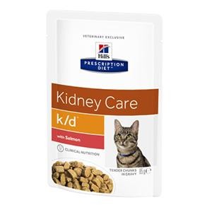 Hills PD Feline k/d Kidney Care Salmon 12x85g nedvestáp vesebeteg macskáknak