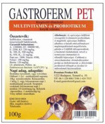 Gastroferm Pet probiotikum és vitamin por 100 gr. 