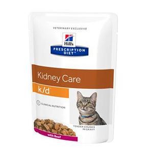 Hills PD Feline k/d Kidney Care Beef 12x85g nedvestáp vesebeteg macskáknak