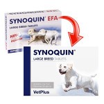 4db-tól: Synoquin EFA Large Breed (25 kg felett)  Nagytestű kutyáknak rágótabletta 30db (Csomagolás Váltás)