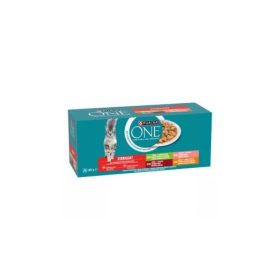   PURINA ONE STERILCAT Marhával/lazaccal/pulykával/csirkével nedves macskaeledel 40x85g