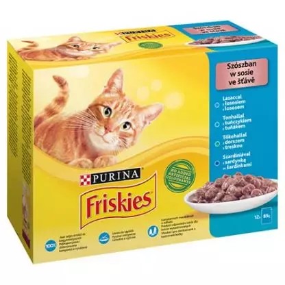 Friskies macska tasak MP lazac&tonhal&szardínia&tőkehal 12x85g