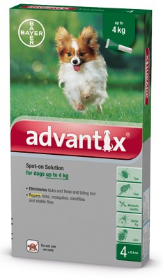 ADVANTIX SPOT-ON 4KG ALATTI KUTYÁKNAK 4 PIPETTA  / doboz