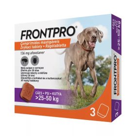   FRONTPRO Rágótabletta kutyáknak bolhák és kullancsok ellen 25-50 kg között 3x136 mg