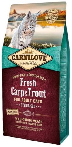 CarniLove Fresh Adult Cat Sterilised ponttyal és pisztránggal 6kg.