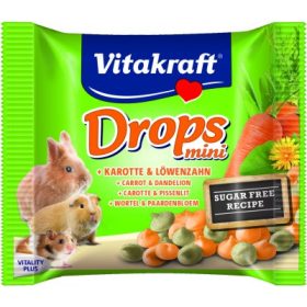   Vitakraft Mini Drops jutalomfalat sárgarépával és gyermekláncfűvel 40 g