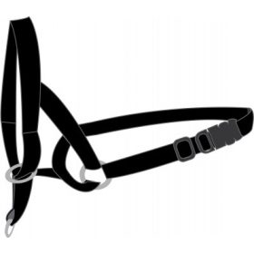 Flamingo Easy Leader szájszíj - fekete 33 cm / 40-48  cm