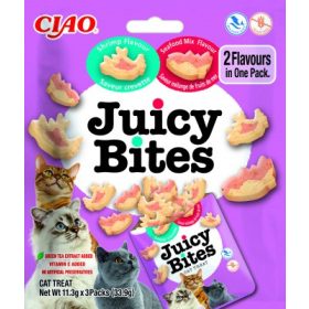   Inaba  Cat Juicy Bites - garnélarák és tenger gyümölcsei 3 x 11.3 g