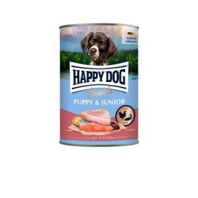   Happy Dog Supreme Sensible Puppy&Junior konzerv, csirke, lazac és burgonya ízesítésű nedves állateledel kölyök és fiatal kutyák számára 6x400 g 100 g