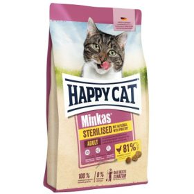   Happy Cat Minkas Sterilised Poultry - szárazeledel baromfival macskák számára 4 kg