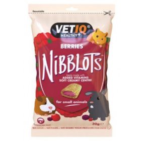   Mark&Chappell VetIQ Nibblots Berries - bogyós gyümölcs ízesítésű falatkák kisállatoknak 30 g