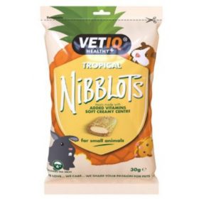   Mark&Chappell VetIQ Nibblots Tropical - trópusi gyümölcs ízesítésű falatkák kisállatoknak 30 g