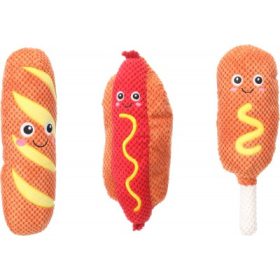   Flamingo játék - Fofa fastfood baguette, hot dog, csirkecomb 1 db