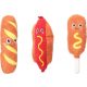 Flamingo játék - Fofa fastfood baguette, hot dog, csirkecomb 1 db