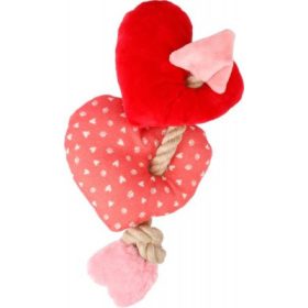 Flamingo játék - Lieve plüss szívek kötéllel 1 db